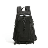 Black Outdoor Hiking Backpack - Lightweight Nylon Travel Daypack with Multi Pocket Storage, Water Resistant Design, Breathable Back Support for Trekking Camping Cycling Adventures - Front View