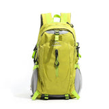 Fluorescent Green Outdoor Hiking Backpack - Lightweight Nylon Travel Daypack with Multi Pocket Storage, Water Resistant Design, Breathable Back Support for Trekking Camping Cycling Adventures - Front View