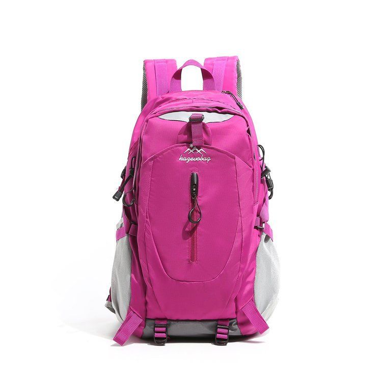 Rose Red Outdoor Hiking Backpack - Lightweight Nylon Travel Daypack with Multi Pocket Storage, Water Resistant Design, Breathable Back Support for Trekking Camping Cycling Adventures