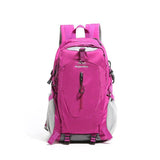 Rose Red Outdoor Hiking Backpack - Lightweight Nylon Travel Daypack with Multi Pocket Storage, Water Resistant Design, Breathable Back Support for Trekking Camping Cycling Adventures - Front View
