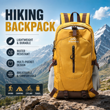 Yellow Outdoor Hiking Backpack - Lightweight Nylon Travel Daypack with Multi Pocket Storage, Water Resistant Design, Breathable Back Support for Trekking Camping Cycling Adventures