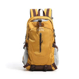 Yellow Outdoor Hiking Backpack - Lightweight Nylon Travel Daypack with Multi Pocket Storage, Water Resistant Design, Breathable Back Support for Trekking Camping Cycling Adventures - Front View