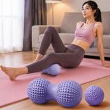 Massage Ball Set - Purple TPR Peanut Ball and Single Ball Combo - Foot Arch, Neck, Shoulder and Back Muscle Release Tool for Fitness, Mobility and Everyday Recovery - Front View