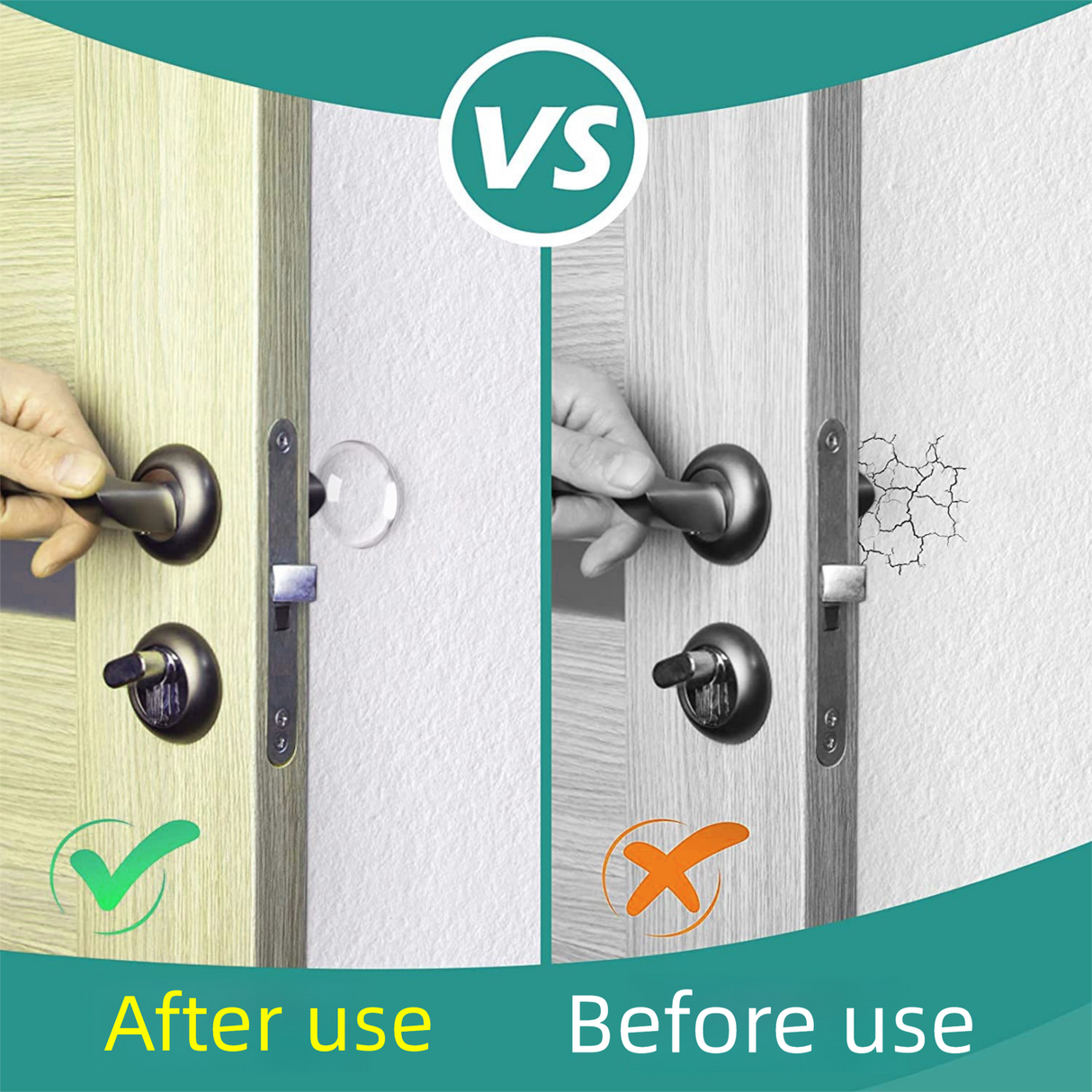 6 Pack Transparent Silicone Wall Protector Pads Door Handle Bumper Pads for Furniture and Fridge Doors