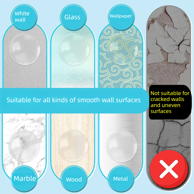 4 Pack Transparent Silicone Wall Protector Pads Door Handle Bumper Pads for Furniture and Fridge Doors