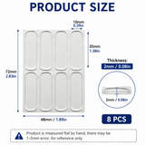 Clear Silicone Door Handle Bumper Strips 8 Pack Long Strip Self Adhesive Anti Collision Pads for Doors Cabinets Refrigerators 35 x 10 x 2 mm - Close-Up Angle