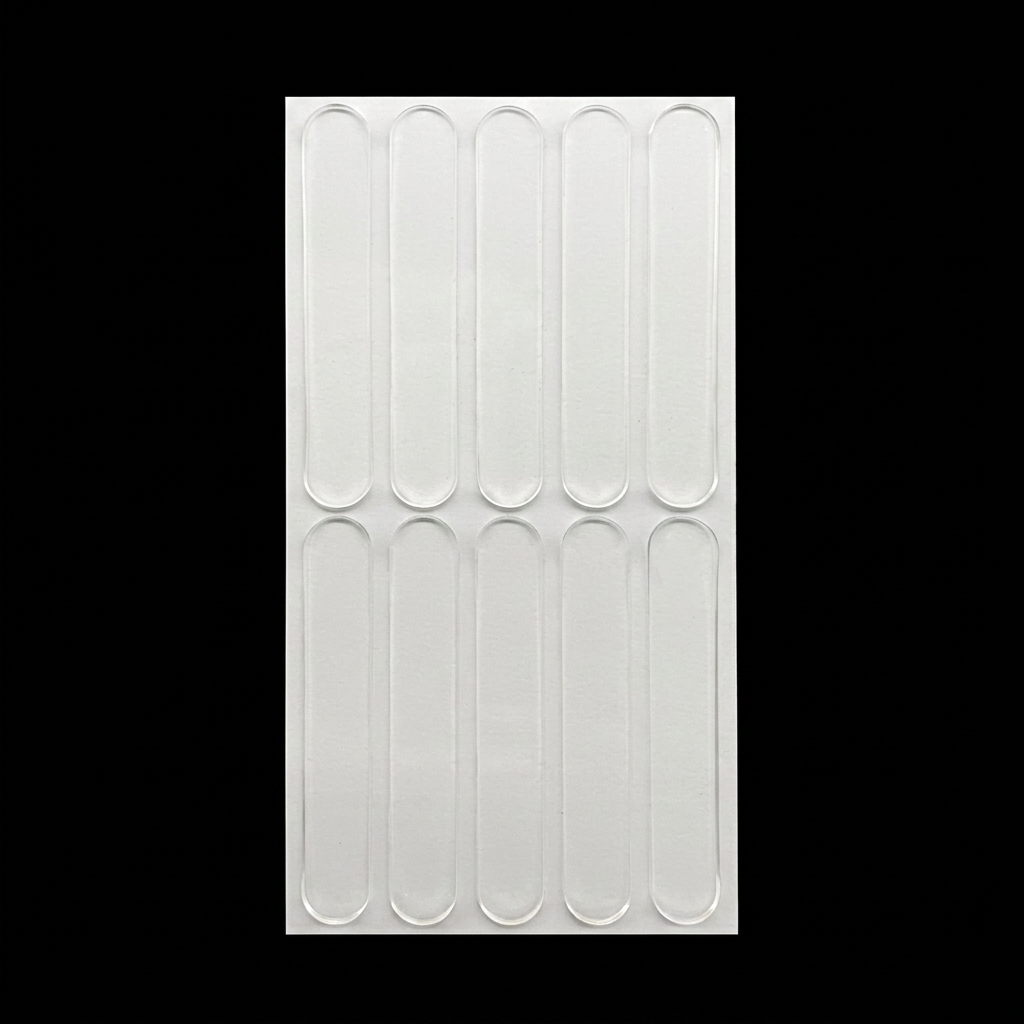 Clear Silicone Door Handle Bumper Strips 10 Pack Long Strip Self Adhesive Anti Collision Pads for Doors Cabinets Refrigerators 63 x 10 x 2 mm
