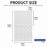 Clear Silicone Door Handle Bumper Strips 10 Pack Long Strip Self Adhesive Anti Collision Pads for Doors Cabinets Refrigerators 63 x 10 x 2 mm