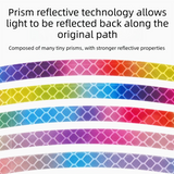 Rainbow Reflective Wheel Stickers - 20 Piece Long Strip Sticker Sheet for Bicycle Bike Rim Decoration, Motorcycle and E-Bike Accessories
