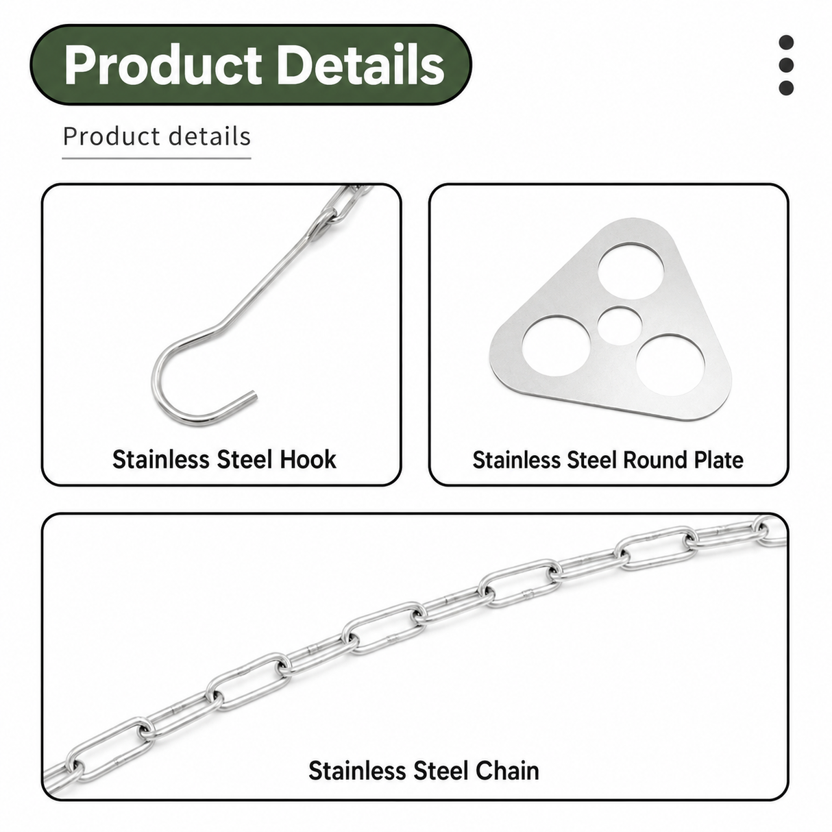 Stainless Steel Camping Tripod Hanger with Adjustable Chain and Hook for Outdoor Cooking, Campfire Hanging Pot and Bush Camping
