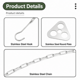 Stainless Steel Camping Tripod Hanger with Adjustable Chain and Hook for Outdoor Cooking, Campfire Hanging Pot and Bush Camping