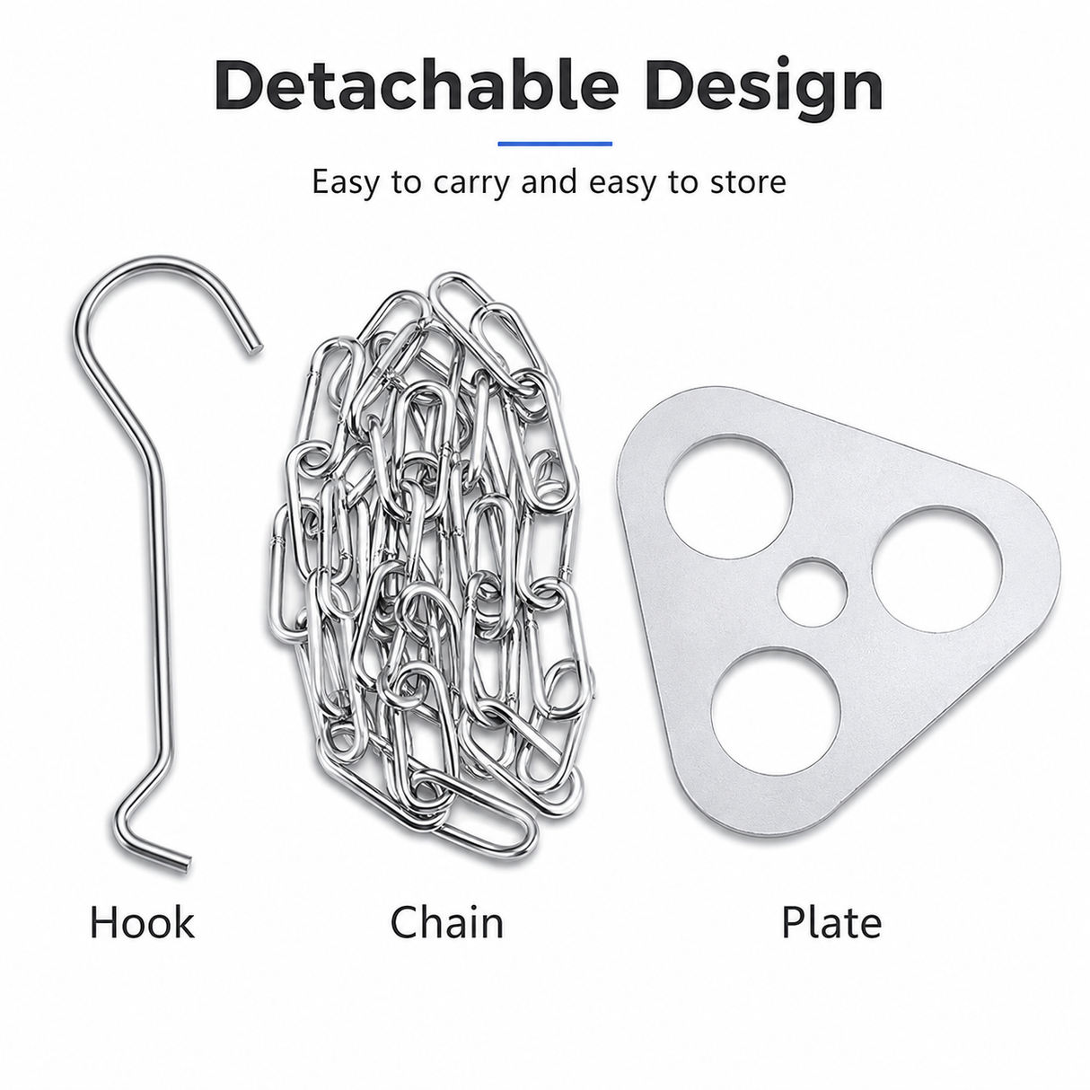 Stainless Steel Camping Tripod Hanger with Adjustable Chain and Hook for Outdoor Cooking, Campfire Hanging Pot and Bush Camping