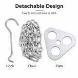Stainless Steel Camping Tripod Hanger with Adjustable Chain and Hook for Outdoor Cooking, Campfire Hanging Pot and Bush Camping