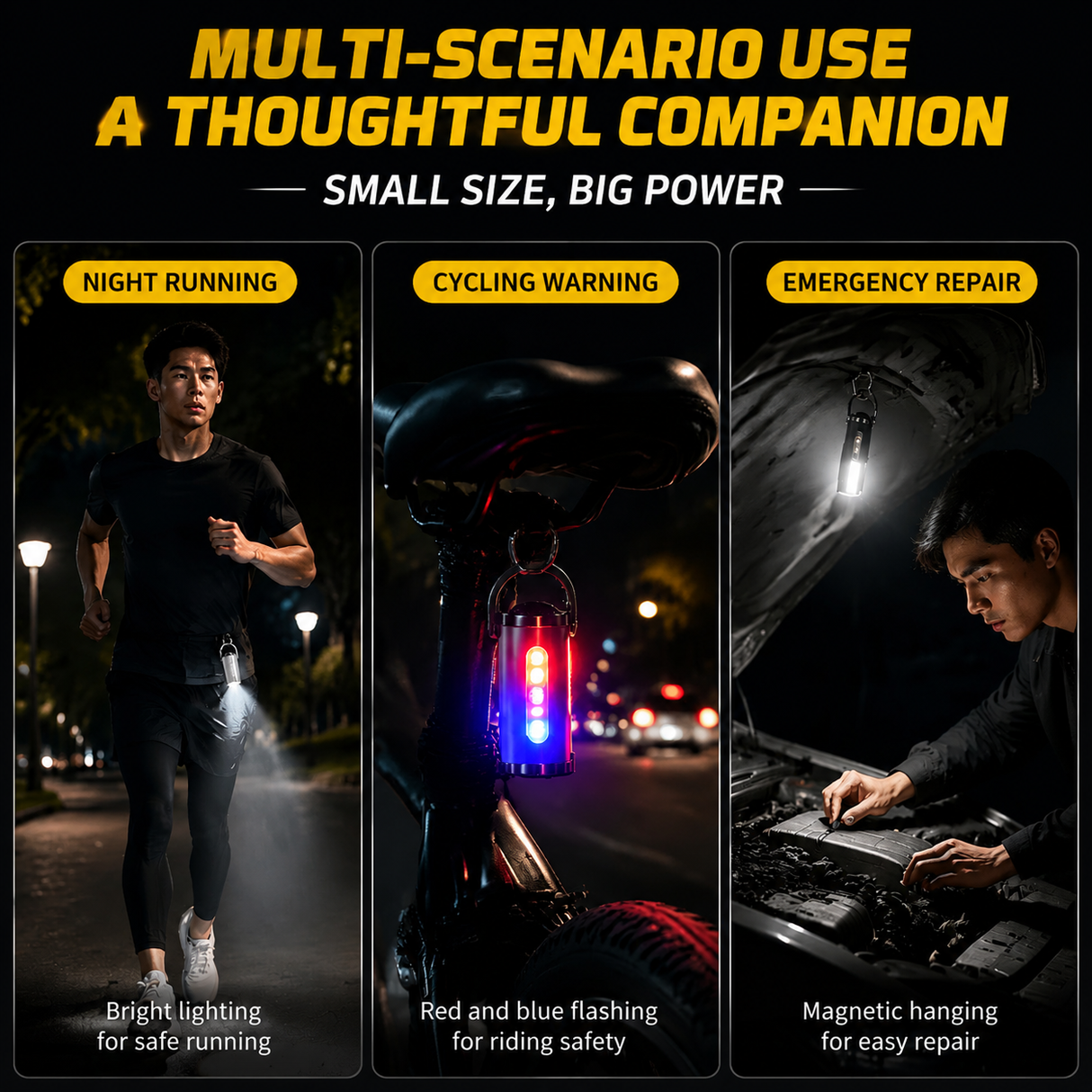 Mini Keychain Flashlight - 2 Pack Portable LED Torch with Hook, Pocket Outdoor Light