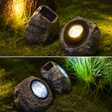 Solar Rock Garden Light - Outdoor LED Landscape Light with Solar Panel, Waterproof Stone Effect Lamp