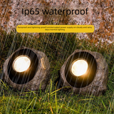Solar Rock Garden Light - Outdoor LED Landscape Light with Solar Panel, Waterproof Stone Effect Lamp - 45-Degree Angle