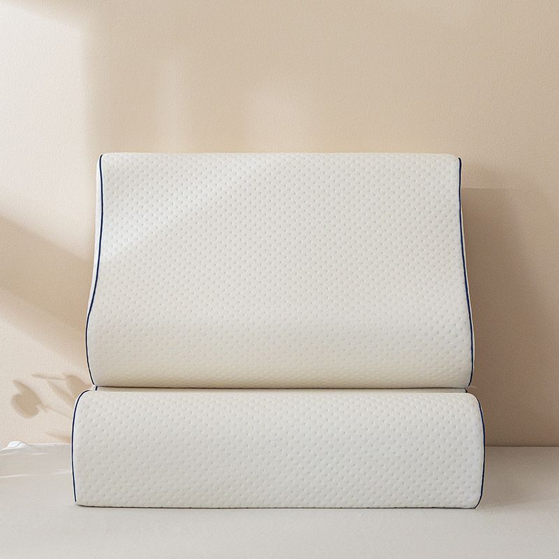 Memory Foam Pillow - 1 Piece Cervical Support Pillow with Bamboo Fibre Fabric 60x40x16/14cm for Home Sleeping