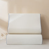 Memory Foam Pillow - 1 Piece Cervical Support Pillow with Bamboo Fibre Fabric 60x40x16/14cm for Home Sleeping