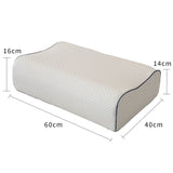Memory Foam Pillow - 1 Piece Cervical Support Pillow with Bamboo Fibre Fabric 60x40x16/14cm for Home Sleeping