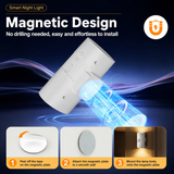 2-Pack Black and White Rechargeable Magnetic Dual Direction Wall Lamp - Widely Triple Sensing, 15s Automatic Timing & Constant On Mode, 3 Colours and 4 Brightness Levels for Hallways and Bedrooms