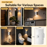 2-Pack Black and White Rechargeable Magnetic Dual Direction Wall Lamp - Widely Triple Sensing, 15s Automatic Timing & Constant On Mode, 3 Colours and 4 Brightness Levels for Hallways and Bedrooms - Rear View