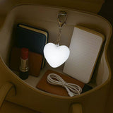 2 Pack Round Shape Touch Night Light Keychain - Mini White Light Bag Charms with USB Charging, Lightweight LED Backpack Accessories - Front View