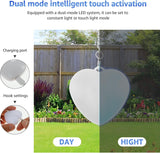 2 Pack Round Shape Touch Night Light Keychain - Mini White Light Bag Charms with USB Charging, Lightweight LED Backpack Accessories - Top-Down View
