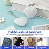 2 Pack Round Shape Touch Night Light Keychain - Mini White Light Bag Charms with USB Charging, Lightweight LED Backpack Accessories
