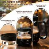 16Oz Mini Brewing Glass Coffee Mug Set with Leakproof Travel Lid, Ergonomic Handle and 2 Reusable Metal Straws for Camping Office and Home, Coffee Lovers' Top Choice - Top-Down View