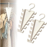 2 Packs Multifunctional V-Shape Rotating Hanger, 12-Hook Space-Saving Closet Organizer for Home & Travel Use