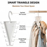 2 Packs Multifunctional V-Shape Rotating Hanger, 12-Hook Space-Saving Closet Organizer for Home & Travel Use - Front View