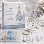 DIY Christmas Tree Beaded Ornament Kit - Ice Crystal Christmas Tree Handmade Bead Craft Hanging Decoration for Gift Making and Holiday Decor