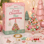 DIY Christmas Tree Beaded Ornament Kit - Candy Christmas Tree Handmade Bead Craft Hanging Decoration for Gift Making and Holiday Decor