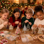 DIY Christmas Tree Beaded Ornament Kit - Candy Christmas Tree Handmade Bead Craft Hanging Decoration for Gift Making and Holiday Decor