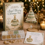 DIY Christmas Tree Beaded Ornament Kit - Angel Wings Christmas Tree Handmade Bead Craft Hanging Decoration for Gift Making and Holiday Decor