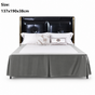 Grey 137x190x38cm Elastic Bed Skirt - Thickened Polyester Fitted Valance with Double-Layer High-Stretch Band, Wrinkle-Resistant Drop