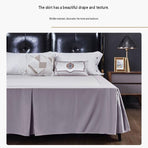Blue 137x190x38cm Elastic Bed Skirt - Thickened Polyester Fitted Valance with Double-Layer High-Stretch Band, Wrinkle-Resistant Drop