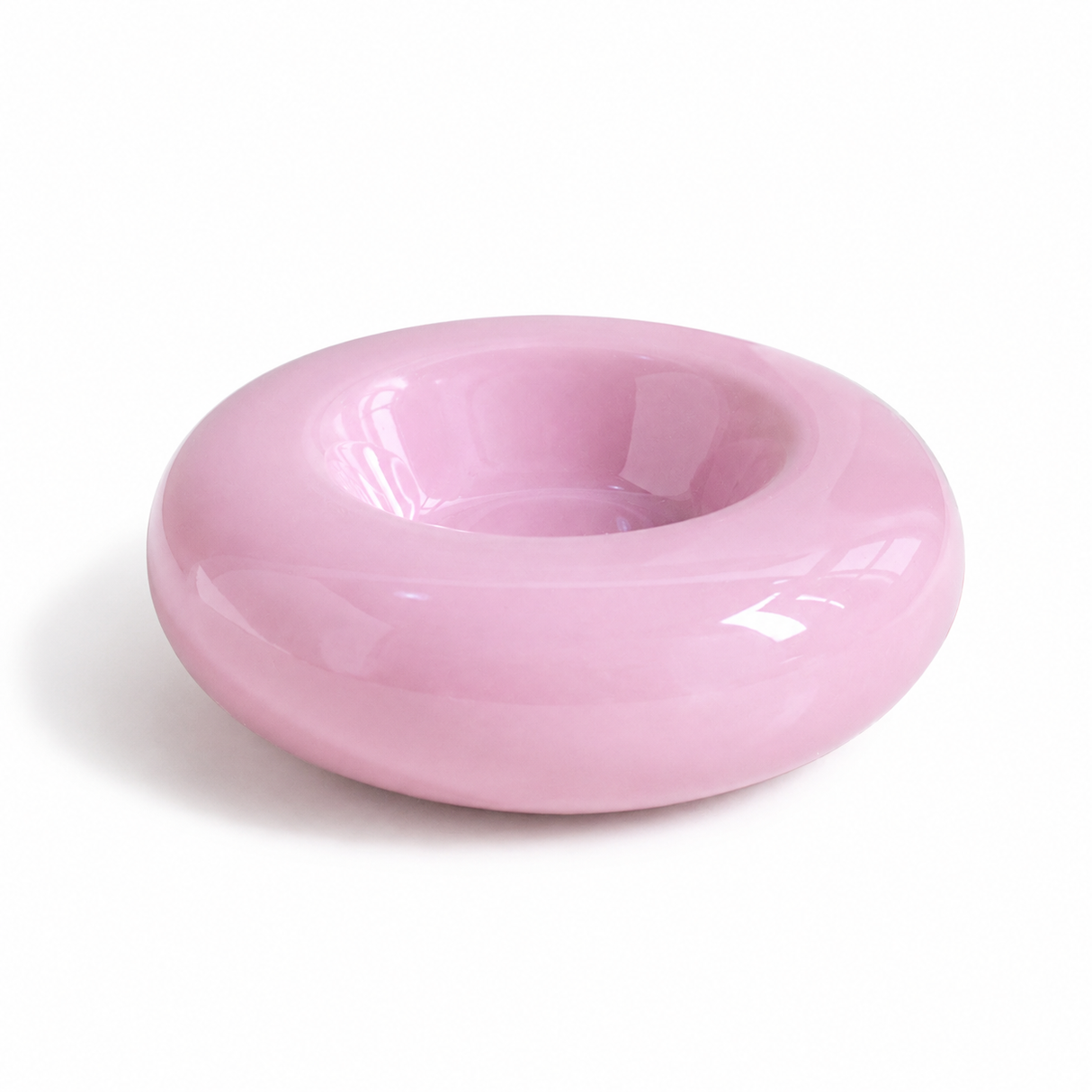 Purple Ceramic Pet Donut Bowl - 50ml  Food Dish for Cats and Small Dogs - Non Slip Base, Easy Clean Glaze, Compact Snack Feeder, Pastel Colours, Home and Travel Use