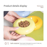 Purple Ceramic Pet Donut Bowl - 50ml  Food Dish for Cats and Small Dogs - Non Slip Base, Easy Clean Glaze, Compact Snack Feeder, Pastel Colours, Home and Travel Use