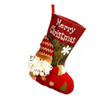 Santa-shaped Christmas stocking—45cm high fabric gift bags, suitable for decorating fireplace mantels and hanging Christmas trees