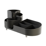 Large pen holder rotating storage tray, black - Front View