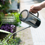 2L Green Long Spout Watering Can with Shower Head - Clear Plastic Indoor Plant Waterer for Succulents, Balcony Garden, Precise Watering Tool