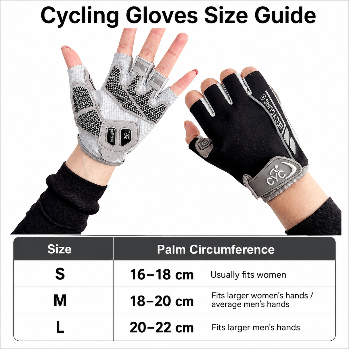 White Lightweight Cycling & Workout Gloves with Liquid Silicone Grip, Half Finger Fitness Gloves for Weightlifting, Gym Training, Cycling and Bar Exercises S Size
