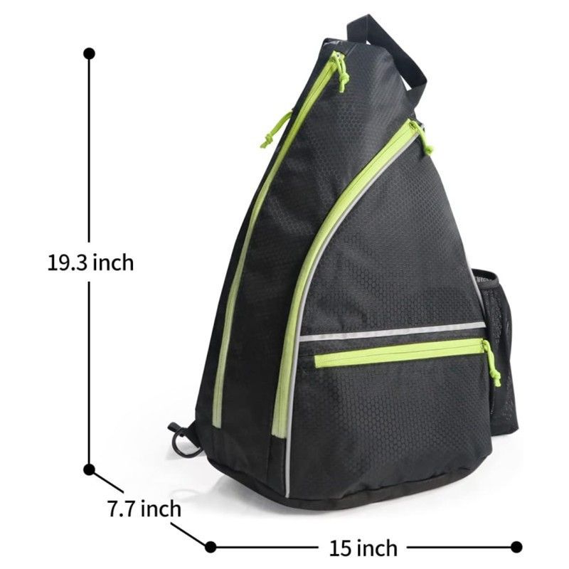 Black Pickleball Bag Backpack - Portable Paddle Bag for Pickleball, Tennis and Outdoor Sports with Multiple Pockets, Padded Compartment and Adjustable Shoulder Straps