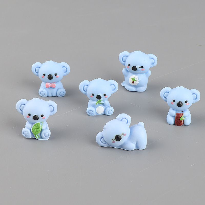 6-Pack Mini Koala Figurines - Cute 3D Resin Animal Ornaments, Assorted Designs for DIY Crafts, Desk, Car, Shelf and Small Decorative Displays