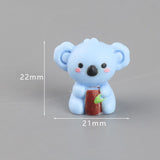 6-Pack Mini Koala Figurines - Cute 3D Resin Animal Ornaments, Assorted Designs for DIY Crafts, Desk, Car, Shelf and Small Decorative Displays - Side View