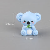 6-Pack Mini Koala Figurines - Cute 3D Resin Animal Ornaments, Assorted Designs for DIY Crafts, Desk, Car, Shelf and Small Decorative Displays - 45-Degree Angle