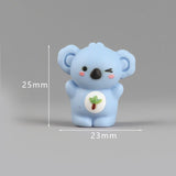 6-Pack Mini Koala Figurines - Cute 3D Resin Animal Ornaments, Assorted Designs for DIY Crafts, Desk, Car, Shelf and Small Decorative Displays - Rear View
