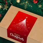 (Style 1) 50 Sheet Christmas Gift Sealing Sticker Set with 100 Stickers - 100 x 50 mm Rectangular Holiday Labels for Gift Boxes, Wrapping, Packaging and Envelopes