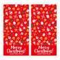 (Style 2) 50 Sheet Christmas Gift Sealing Sticker Set with 100 Stickers - 100 x 50 mm Rectangular Holiday Labels for Gift Boxes, Wrapping, Packaging and Envelopes